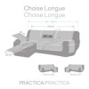 Husa impermeabila coltar stanga 240cm Oslo Protect C/03 Albastru, reversibila, matlasata, protectie lichide