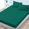 Husa pat damasc saltea 180x200 cm verde, material elegant cu dungi discrete