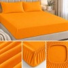 Husa pat tricot cu elastic 140x200 cm, portocaliu