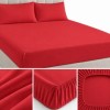Husa pat tricot cu elastic 140x200 cm, rosu