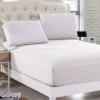Husa pat tricot cu elastic saltea 140x200cm, alb