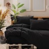 Lenjeria de pat poplin prespălat, Cotton BOX, Neat negru