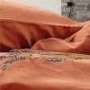 Lenjeria de pat poplin prespălat, Cotton BOX, Neat caramiziu
