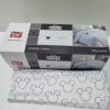 Set lenjerie de pat alb și roșu cu Mickey Mouse, bumbac 100% Ranforce, cu broderie și aplicații