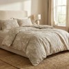 Lenjerie creponata 1 persoana din bumbac 100% cu model floral bej