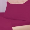 Lenjerie de pat bordo din damasc, set de 4 piese, cu cearșaf elastic pentru saltea de 160x200 cm