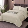 Set lenjerie de pat dublu bej elastic Pucioasa IMP16, saltea 100x200 cm