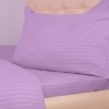 Lenjerie de pat lila din damasc, set de 4 piese, cu cearșaf elastic