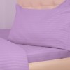 Lenjerie de pat lila din damasc, set de 4 piese, cu cearșaf elastic pentru saltea de 160x200 cm