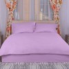 Lenjerie de pat lila din damasc, set de 4 piese, cu cearșaf elastic pentru saltea de 160x200 cm