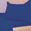 Set lenjerie de pat dublu damasc policoton bleumarin cu elastic
