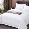 Set lenjerie de pat cu elastic elegant din bumbac damasc policoton alb pat dublu