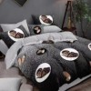 Lenjerie de pat din finet cu elastic, 6 piese, animal print cu fluturi