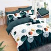 Lenjerie de pat din finet cu elastic, 6 piese, design cercuri colorate