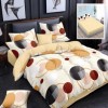 Lenjerie de pat din finet cu elastic, 6 piese, design cercuri colorate