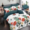 Lenjerie de pat din finet cu elastic, 6 piese, design floral colorat