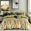 Lenjerie de pat dublu din finet cu design elegant de spice de grâu în nuanțe naturale, 6 piese