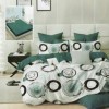 Lenjerie din finet cu elastic, 6 piese, model cercuri abstracte, culori verde și negru