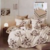 Lenjerie din finet cu elastic, 6 piese, model flori elegante, culori maro și bej