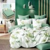 Lenjerie de pat cu elastic din finet, 6 piese, cu design natural cu bambus și fluturi