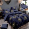 Lenjerie de pat din finet cu elastic, 6 piese, design păpădii aurii