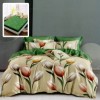 Lenjerie cu elastic din finet, 6 piese, model lalele în nuanțe pastel pe fundal bej și verde