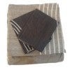 Lenjerie de pat din bumbac ranforce Tac, design geometric modern cu cercuri și linii în nuanțe de gri, alb și negru, cu cearșaf elastic