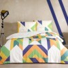 Lenjerie de pat TAC Ranforce Maxim din bumbac 100%, design geometric colorat pentru saltele de 160x200 cm