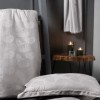 Lenjerie pat dublu Nichol albă cu frunze, culoare albă, 6 piese, Jacquard Satin