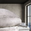 Lenjerie de lux pat dublu jacquard satin 6 piese First Choice Sofya Champagne cu model ornamental baroc in relief