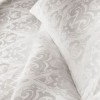 Lenjerie de lux pat dublu jacquard satin 6 piese First Choice Sofya Crem cu model baroc in relief