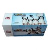 Lenjerie de pat Disney Tac Penguins Party, imprimeu albastru galben alb cu pinguini petrecăreți, 3 piese, bumbac.