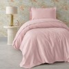 Lenjerie de pat 1 persoana bumbac 100% satinat Elegant roz pudra, moale si fina