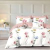Lenjerie pat 1 persoana cu trandafiri colorati bumbac percale, fabricata in Romania