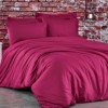 Lenjerie de pat 1 persoana satin de lux, Club Cotton, Stripe Wine (Bordo)