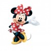 Lenjerie de pat Disney Minnie Lovely Glitter, cu Minnie Mouse, design roșu cu buline albe, text Minnie Mouse, 3 piese, bumbac