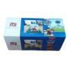 Lenjerie de pat Disney Paw Patrol, cu Chase, Marshall și Rubble, design colorat albastru, verde și roșu, text Lets Roll!, 3 piese, bumbac
