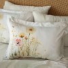 Lenjerie de pat 3D First Choice Capella bumbac satinat 220 TC cu flori de camp multicolore pe fundal crem
