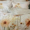 Lenjerie de pat 3D First Choice Capella bumbac satinat 220 TC cu flori de camp multicolore pe fundal crem
