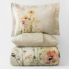 Lenjerie de pat 3D First Choice Capella bumbac satinat 220 TC cu flori de camp multicolore pe fundal crem