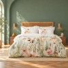 Lenjerie de pat 3D First Choice Capella bumbac satinat 220 TC cu flori de camp multicolore pe fundal crem