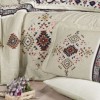 Lenjerie de pat 3D First Choice Derek Crem bumbac satinat 220 TC cu romburi si motive geometrice etnice multicolore