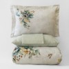 Lenjerie de pat 3D First Choice Leora bumbac satinat 220 TC cu buchete de flori pastelate pe fond crem