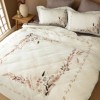 Lenjerie de pat 3D First Choice Rilbon bumbac satinat 220 TC cu flori de camp si spice pe fond crem