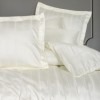 Lenjerie de pat bambus si bumbac Stripe Ecru cu design rafinat si textura fina