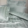 Lenjerie de pat bambus si bumbac Stripe Verde Menta cu design elegant si textura fina