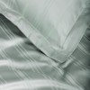 Lenjerie de pat bambus si bumbac Stripe Verde Menta cu design elegant si textura fina