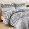 Lenjerie pat bumbac 100% 4 piese Otto gri cu model geometric Deluxe Pucioasa 200x220 cm