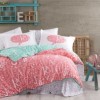 Lenjerie de pat Dream Coral, model grafic litere colorate, set 4 piese