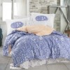 Lenjerie de pat Dream Lilac, model grafic litere colorate, set 4 piese